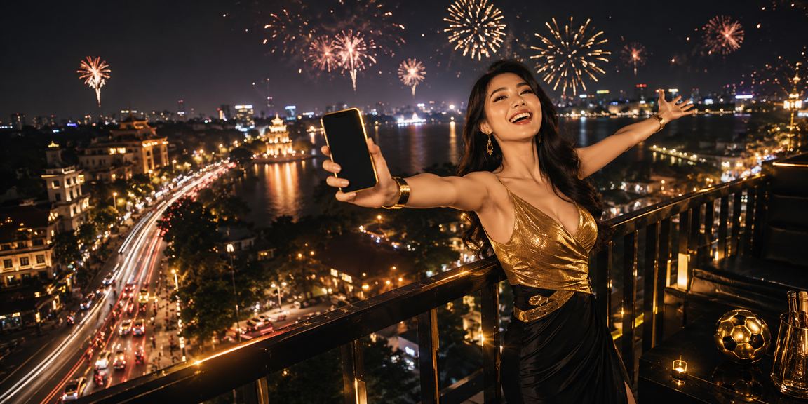 Giao diện di động của 2160p với nền neon sôi động